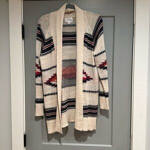 Olive and oak Aztec cardigan. Size M